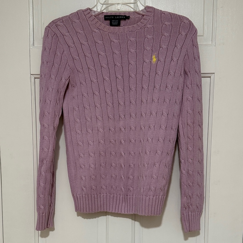 Ralph Lauren Purple Cable Knit Sweater for Women